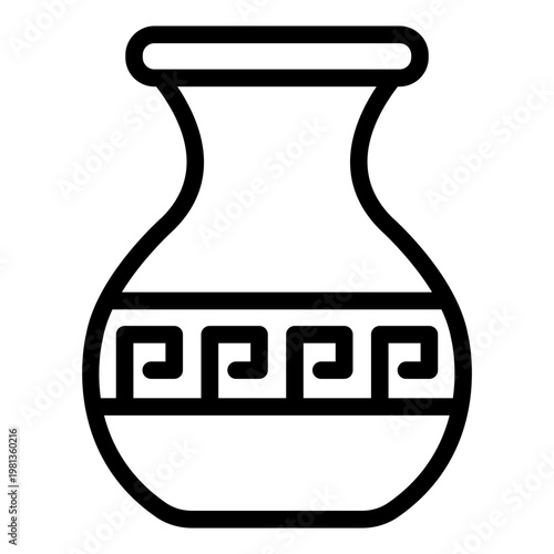 vase outline icon. flower container. home decoration. ceramic craft.