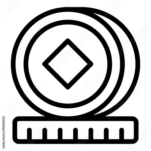 coin outline icon. gold currency. financial unit. wealth piece.