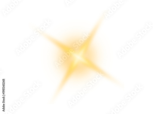 Shining golden light with starburst effect
