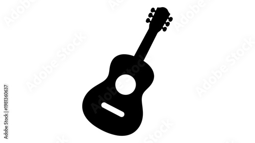 Acoustic guitar icon isolated on white background