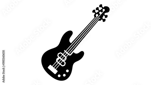 Bass guitar instrument icon