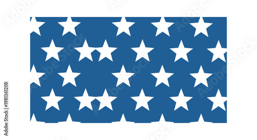 Blue background with white stars pattern representing American patriotism.