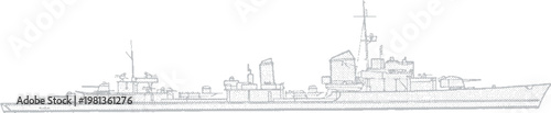 Battleship Navy Warship Illustration Icon
