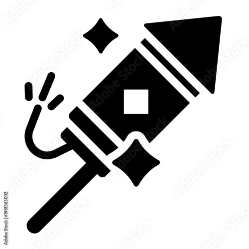 firework glyph icon. pyrotechnic display. night event. festival show.
