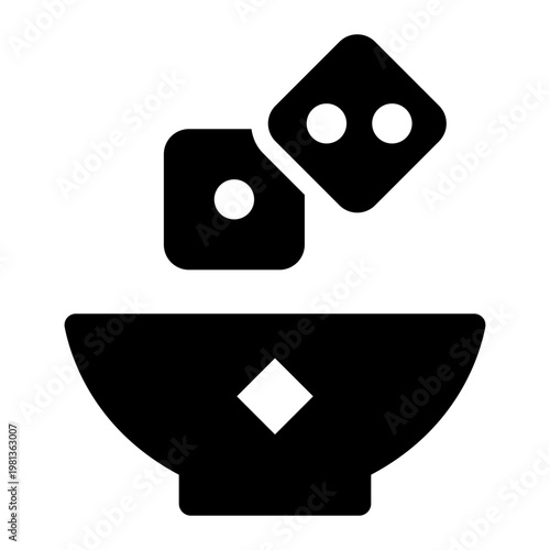 dice glyph icon. gaming tool. leisure activity. festival game.