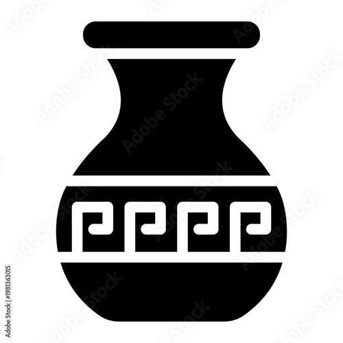 vase glyph icon. flower container. home decoration. ceramic craft.