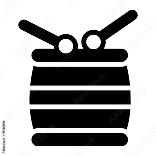 drum glyph icon. percussion instrument. musical rhythm. parade gear.