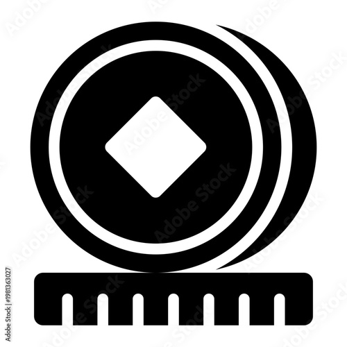 coin glyph icon. gold currency. financial unit. wealth piece.