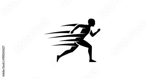 Silhouette of a runner in motion, symbolizing speed and athleticism