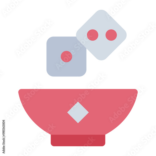 dice flat icon. gaming tool. leisure activity. festival game.