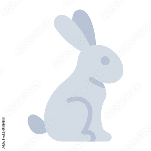 rabbit flat icon. jade hare. lunar companion. moon legend.