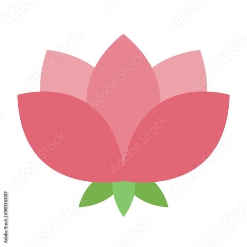 lotus flower flat icon. aquatic bloom. decoration item. water garden.