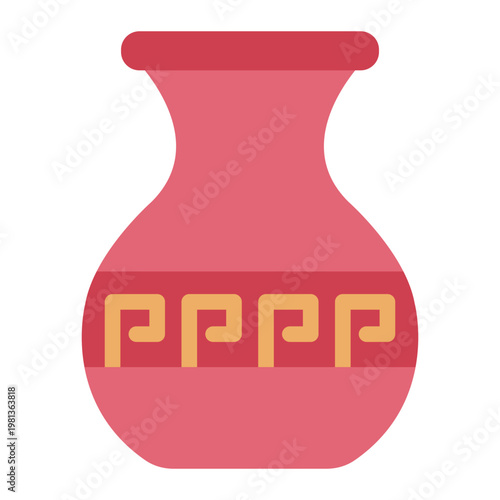 vase flat icon. flower container. home decoration. ceramic craft.