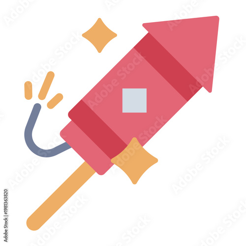 firework flat icon. pyrotechnic display. night event. festival show.