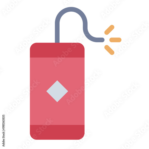 firecracker flat icon. noisy explosive. loud celebration. festive event.