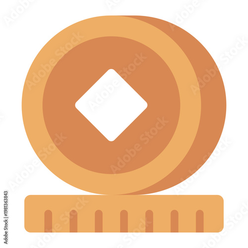 coin flat icon. gold currency. financial unit. wealth piece.