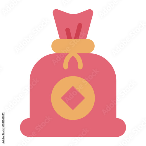 money bag flat icon. wealth sack. financial asset. bank savings.