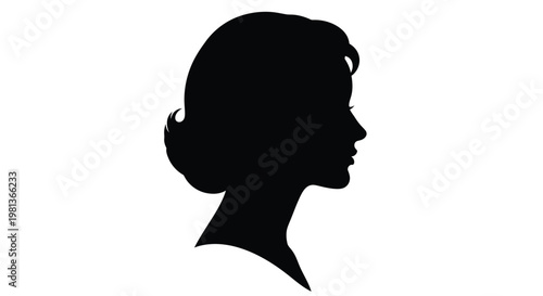 A striking silhouette of a woman s head and shoulders in a classic elegant profile view