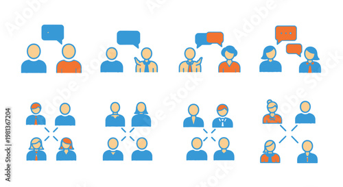 People Communicating in Various Groups.