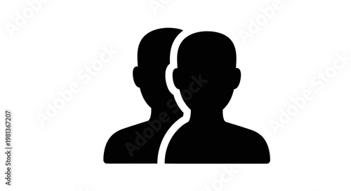 Two Black Silhouette Human Profiles.