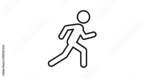 Person Running Stick Figure Icon.