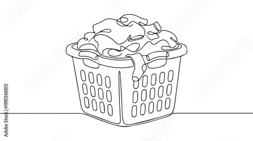 hand drawn recycling bin illustration with overflowing paper waste and zero waste icons