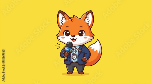 Cartoon Fox in Business Suit.
