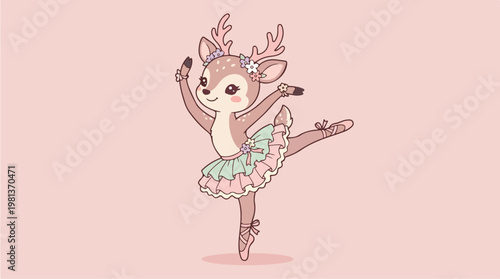 Deer in ballet costume dancing.