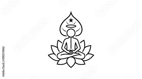 Zen Meditation Symbol Depicting Spiritual Enlightenment