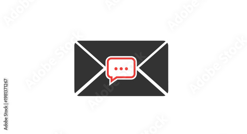 Envelope with speech bubble icon.