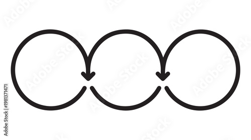 Minimalist black continuous loop symbol for infinity, connection, and flow concept