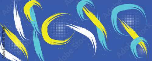 Latar Belakang Kuas Abstrak dengan Gaya Sporty dan Efek Halftone. Sikat Gambar Goresan untuk Banner, Poster, atau Latar Belakang Olah Raga.Print
