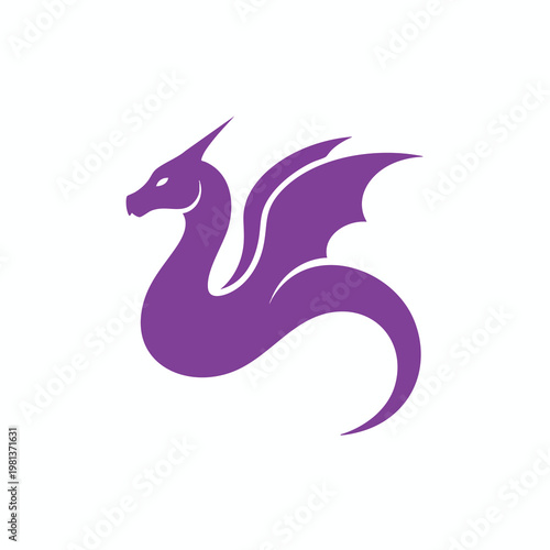 Stylish Purple Dragon Logo Design for Branding and Creative Projects