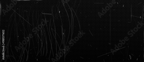 Textures for photos, retro films. With scratches and noise, on a dark transparent background