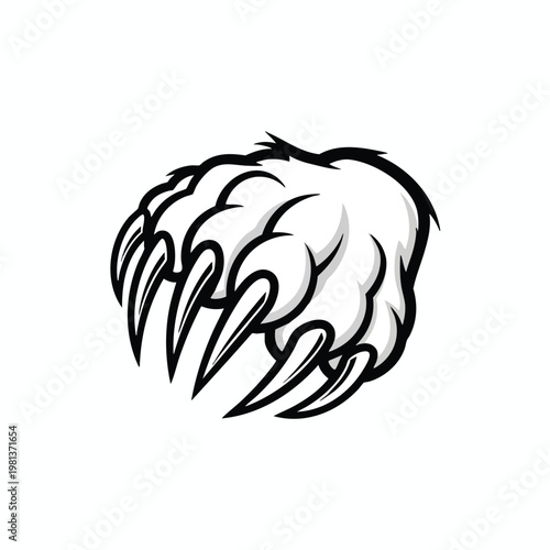 Scary Claw Hand Illustration with Sharp Talons for Fantasy or Horror Projects