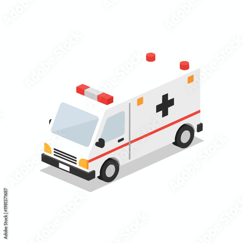 Modern Ambulance Vehicle Illustration for Healthcare and Emergency Services