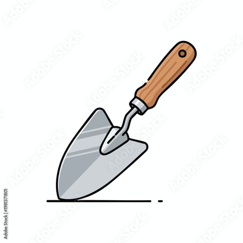 High Quality Illustration of a Hand Trowel for Gardening and Construction Projects