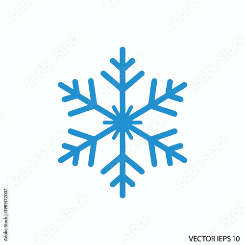 Beautiful Blue Snowflake Illustration for Winter and Holiday Themes