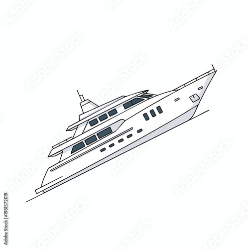 Luxury Yacht Sailing on Calm Waters with Clear Sky