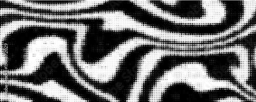 Latar belakang dengan tidak teratur, titik kacau, titik, lingkaran. Pola monokrom abstrak. Warna hitam dan putih.Print