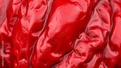 foray. Close-up of deep red wrinkled chili texture showing rich color variations and organic details. menu design, packaging mockups, designed for food delivery and cloud-kitchen brand materials.
