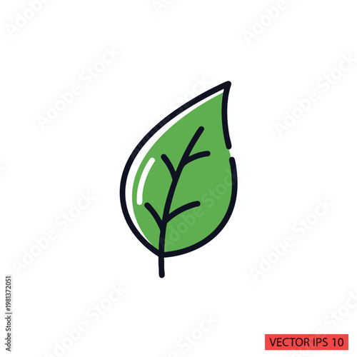 Fresh Green Leaf Illustration for Nature and Environment Topics