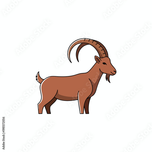 Cute Cartoon Goat Illustration Friendly Farm Animal for Kids and Educational Content