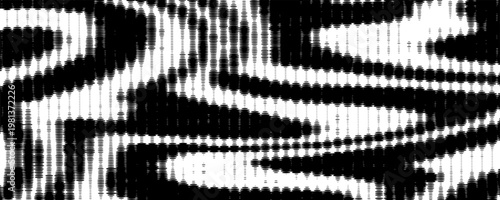 Latar belakang dengan tidak teratur, titik kacau, titik, lingkaran. Pola monokrom abstrak. Warna hitam dan putih.Print