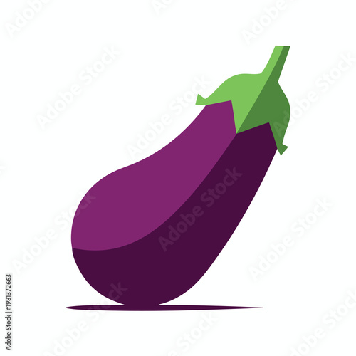 Fresh Purple Eggplant on White Background for Healthy Cooking and Vegetarian Recipes