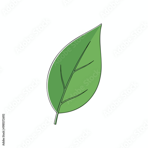 Simple Green Leaf Illustration for Eco Friendly and Nature Themed Designs
