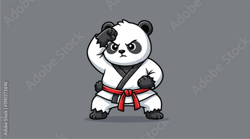 Panda in Karate Uniform.
