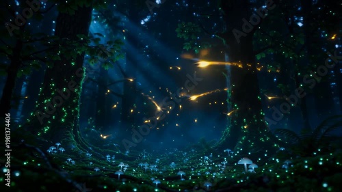 Sun-drenched kelp forest teeming with vibrant marine life and schooling fish underwater.