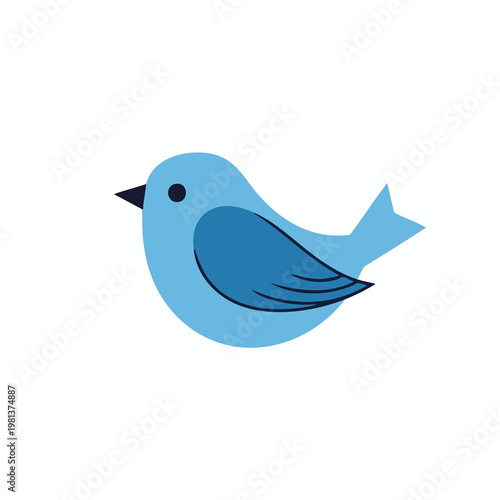 Cute Blue Cartoon Bird Illustration for Nature and Wildlife Themes