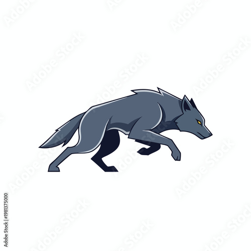 Stylized Howling Wolf Illustration for Wildlife and Nature Themes